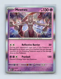 Mewtwo 150/165 Rare 151 Pokemon Holo Near Mint - Image 1