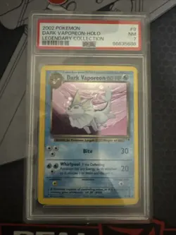 2002 POKEMON LEGENDARY COLLECTION #9 DARK VAPOREON-HOLO PSA 7 - Image 1