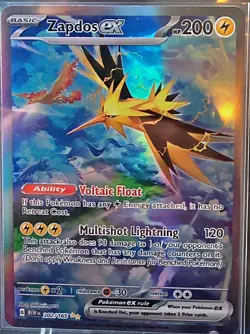 Pokemon TCG Zapdos ex Scarlet & Violet 202/165 Holo Special Illustration Rare - Image 1