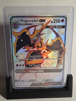 Pokemon TCG Naganadel GX Shiny Holo Rare SV63/SV94 Hidden Fates Stage 1 HP 210 - Image 1