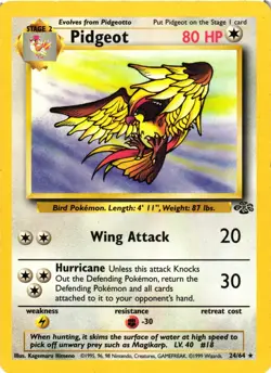 Pokemon TCG Jungle 24/64 Pidgeot Unlimited MP - Image 1