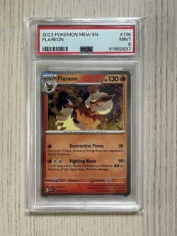 Flareon - 136/165 - Holo Rare - PSA 9 MINT - 2023 Pokemon MEW EN - Pokemon 151 - Image 1