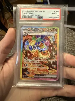 2024 POKEMON JPN SV8A-TERASTAL FEST EX SPECIAL ART RARE #202 FLAREON EX PSA 10 - Image 1