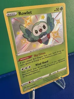Pokemon TCG Rowlet SV001/SV122 - Shining Fates Shiny Holo Rare - Near Mint - Image 2