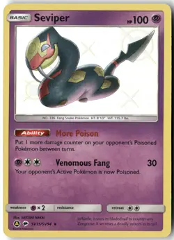 Seviper, Pokemon Hidden Fates: Shiny Vault Shiny Holo Rare, SV15/SV94 NM - Image 1