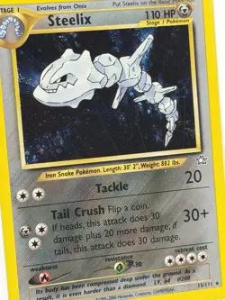 2000 POKEMON NEO GENESIS #15 STEELIX-HOLO PSA 9 See Pictures Minor Slab Scratch - Image 3