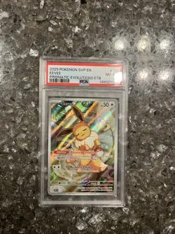 2025 Pokemon SVP EN PSA 8 Eevee Prismatic Evolutions ETB Black Star Promo - Image 3