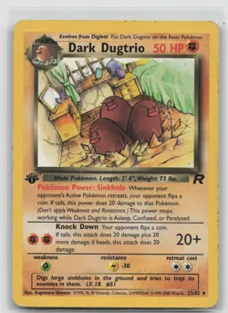 Dark Dugtrio 23/82 Rare Team Rocket Pokemon 1st Edition Heavily Played - Image 1