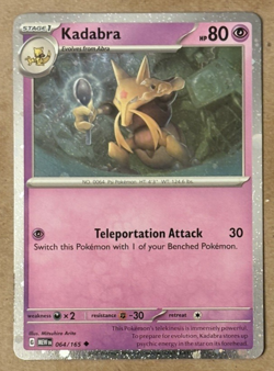 Kadabra Cosmos Holo SWIRL! Scarlet & Violet 151 Uncommon 064/165 Pokemon TCG - Image 2