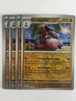 Pokemon TCG Scarlet & Violet 4x Playset Reverse Holographic Krookodile 118/198 - Image 1