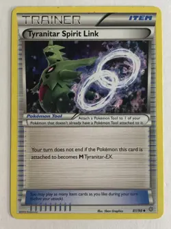 Pokemon TCG Ancient Origins Tyranitar Spirit Link 81/98 Moderately Played - Image 1