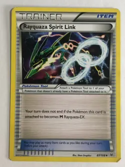 Pokemon TCG Roaring Skies Rayquaza Spirit Link 87/108 Light Played - Image 1