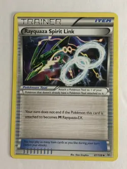 Pokemon TCG Roaring Skies Rayquaza Spirit Link 87/108 Light Played - Image 1