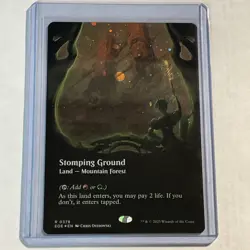 MTG Stomping Ground - Galaxy Foil - Borderless, NM-Mint, English Edge of Eternit - Image 1