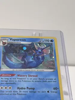 Vaporeon SWSH072 Shield Promo Cosmos Holo Pokemon Card SWIRL 🌀💫 - Image 2
