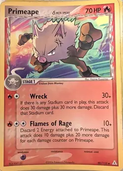 Primeape 50/110 Uncommon Holon Phantoms Pokemon Moderately Played - Image 1
