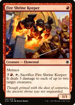 X 1 Fire Shrine Keeper NM Ixalan 144 MTG Magic The Gathering - Image 1