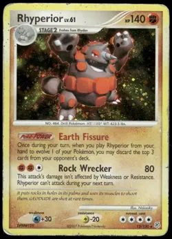 Pokemon Rhyperior Holo Rare Diamond and Pearl 12/130 HP Holo - Image 1