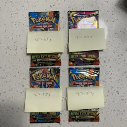 4x VERY HEAVY Pokemon Mega Evolution Booster Pack 22.61g 22.62g 22.55g 22.57g - Image 1