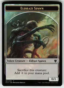 MTG Eldrazi Spawn // Vampire Double-Sided Token T Commander 2017 11 // 4 LP - Image 1