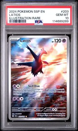 2024 POKEMON SSP EN-SURGING SPARKS ILLUSTRATION RARE #203 LATIOS PSA 10 - Image 1