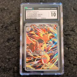 Ethan's Typhlosion CGC 10 Illustration Rare Holo Sv10 190/182 Pokemon 2025 - Image 1
