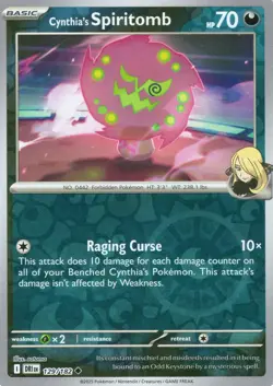 Pokemon Cynthia's Spiritomb Reverse Holo Uncommon SV10 Destined Rivals 129 NM - Image 1