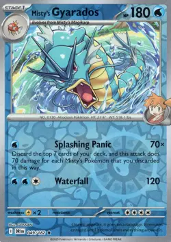 Pokemon Misty's Gyarados Reverse Holo Rare SV10: Destined Rivals 049/182 NM - Image 1