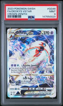 Deoxys Vstar Pokemon Sword And Shield Crown Zenith GG46 NM PSA 9 - Image 1