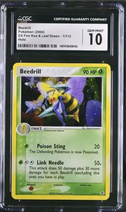 Pokemon EX FireRed LeafGreen Beedrill 1/112 Holo Swirl 🍥 CGC 10 GEM MINT (CS3) - Image 1