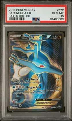 2016 POKEMON XY FATES COLLIDE #122 FULL ART/KINGDRA EX PSA 10 - Image 1