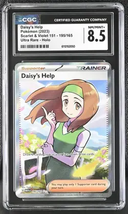 Daisy's Help *CGC 8.5* Ultra Rare *Scarlet & Violet 151* #195 *2023* Pokemon - Image 1