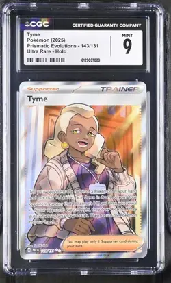Tyme *CGC 9* Ultra Rare *Prismatic Evolutions* #143 * Pokemon - Image 1
