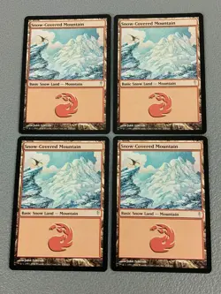Set of x4, MTG Snow-Covered Mountain Coldsnap Regular - Image 1