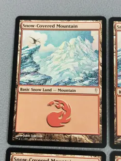 Set of x4, MTG Snow-Covered Mountain Coldsnap Regular - Image 2