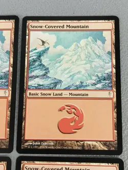 Set of x4, MTG Snow-Covered Mountain Coldsnap Regular - Image 3
