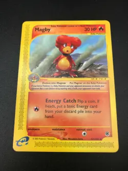 Magby 52/165 RARE Pokemon Expedition E Reader Series Vintage Card TCG NM 2002 - Image 1