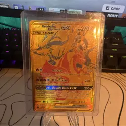 Pokemon Reshiram & Charizard GX Ultra Rare Holo 220/173 Tag Team Japanese Card - Image 1