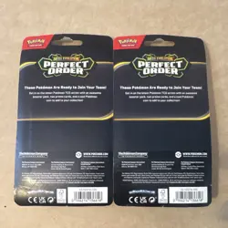 Pokemon TCG Mega Evolution Perfect Order Booster Pack 2 Promo Cards & Coin - Image 2