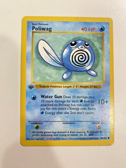 Poliwag 59/102 1st Edition Shadowless Base Set Regular LP - Pokemon Card - Image 1