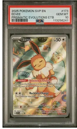 2025 Pokemon Eevee SVP 173 Prismatic Evolutions ETB Promo PSA 10 GEM MINT - Image 1