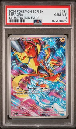 2024 POKEMON SCR EN-STELLAR CROWN ILLUSTRATION RARE #151 ZERAORA PSA 10 - Image 1