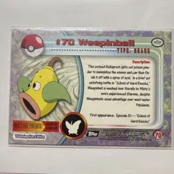 Weepinbell #70 Topps Series 1 Holo Black Logo Pokemon TCG NM - Image 2