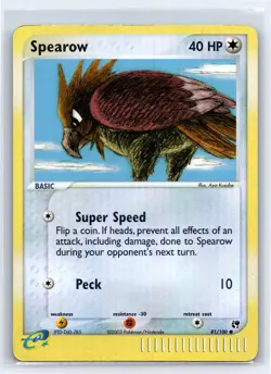 2003 Pokemon TCG EX Sandstorm Spearow Reverse Holo - 81/100 - LP - Image 1