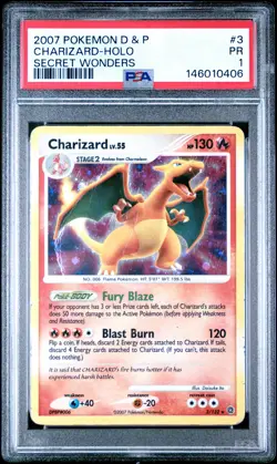 PSA 1 CHARIZARD HOLO 3/132 SECRET WONDERS POKEMON - Image 1