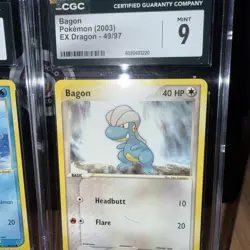 Pokemon 2003 EX Dragon Graded Lot: CGC 10 Spoink & Horsea, CGC 9 Bagon - Vintage - Image 4