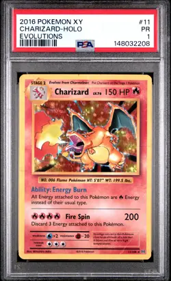2016 POKEMON XY EVOLUTIONS #11 CHARIZARD-HOLO PSA 1 - Image 1