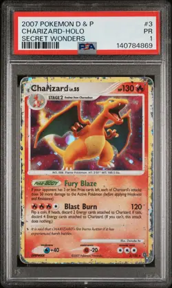 2007 POKEMON DIAMOND & PEARL SECRET WONDERS #3 CHARIZARD-HOLO PSA 1 - Image 1