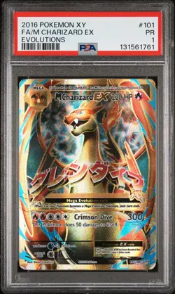 PSA 1 PR 2016 Pokemon XY Evolutions M Mega Charizard EX 101/108 Full Art - Image 4