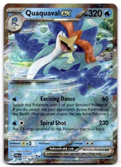 Quaquaval ex 052/193 Double Rare Paldea Evolved Pokemon Moderately Played - Image 1